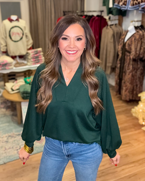 Sunday Stroll Top - Hunter Green