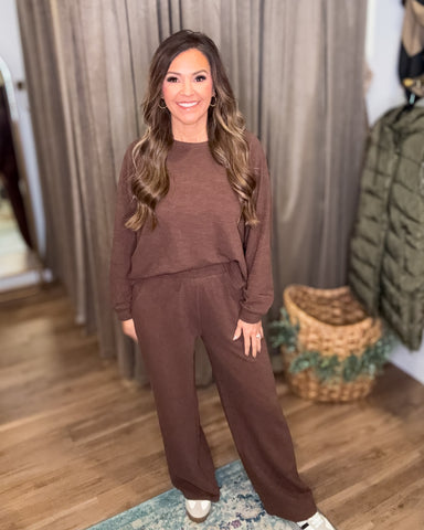 Marlowe Long Sleeve Pant Set - Brown