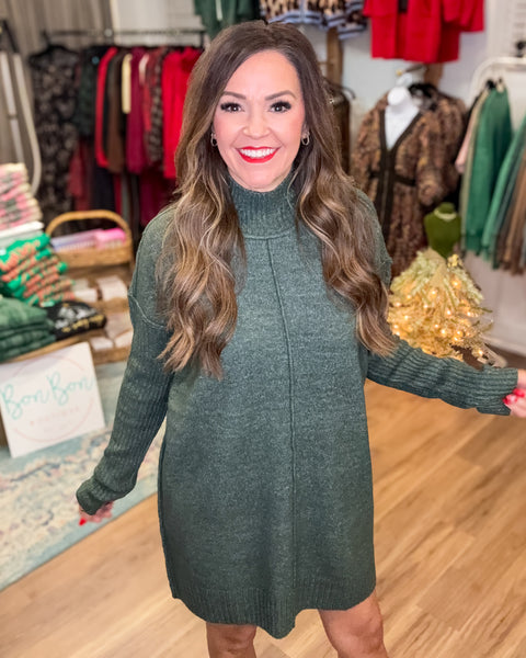 Eleanor Sweater Dress - Olive