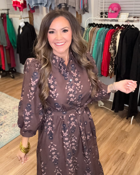 Lillian Dress - Brown