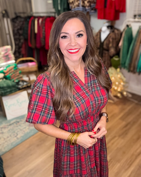 The Perfect Plaid Dress - Red