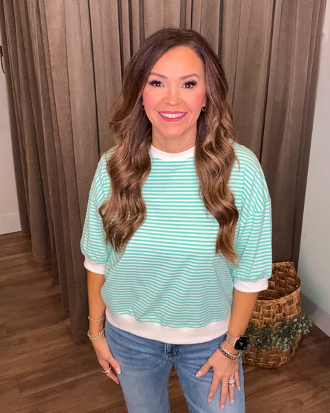 Lucy Striped Top - Mint