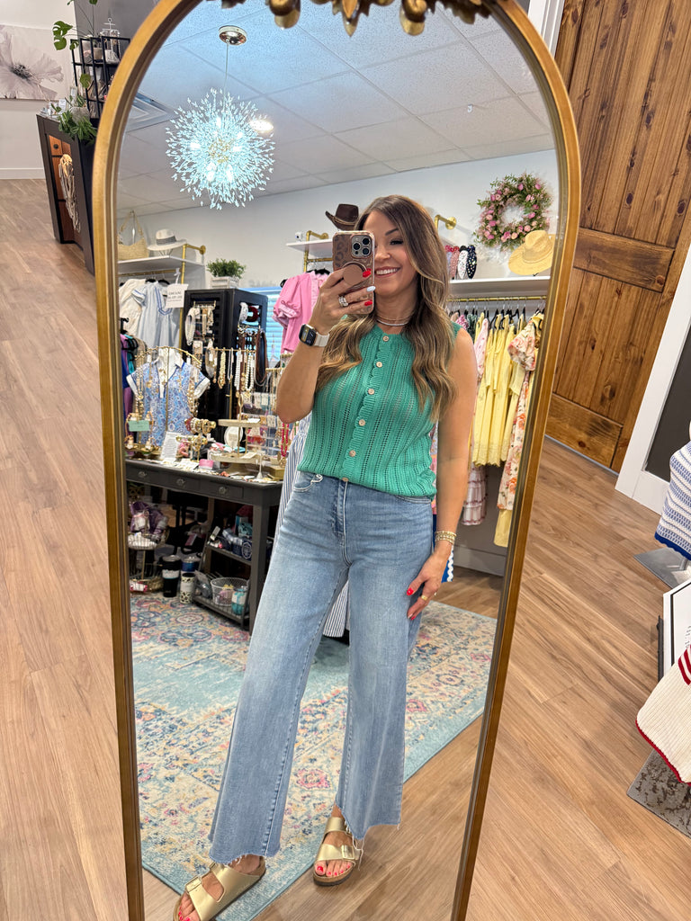 Kendall Slim Wide Leg Jean - Medium Wash