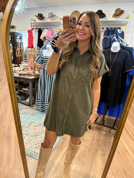 Stay In Focus Dress - Olive