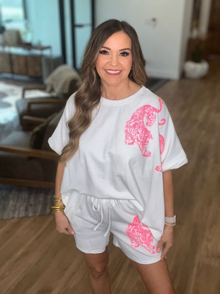 Sequin Tiger Shorts Set