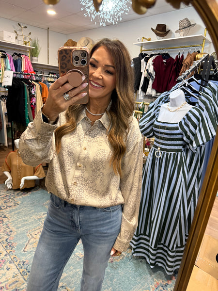Kinsley Animal Print Button Down Top