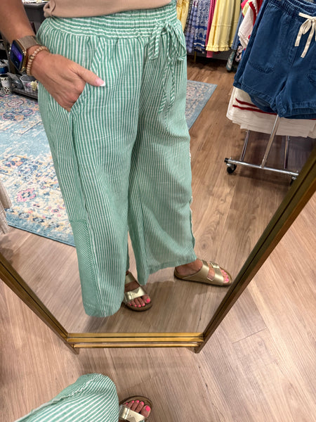 Maisy Striped Pant - Green