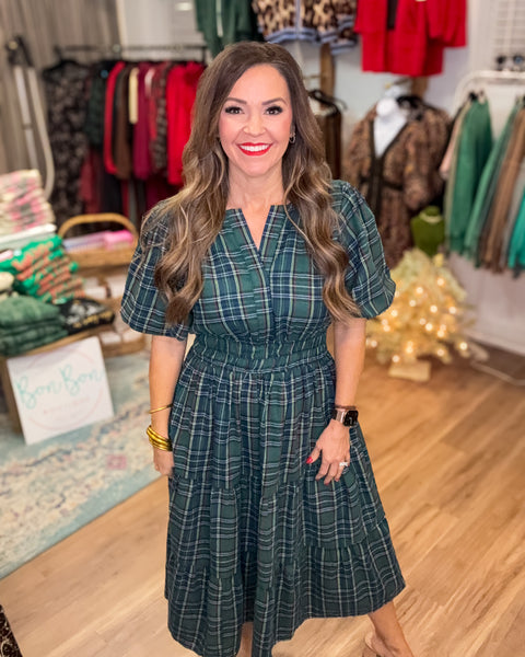The Perfect Plaid Dress - Green
