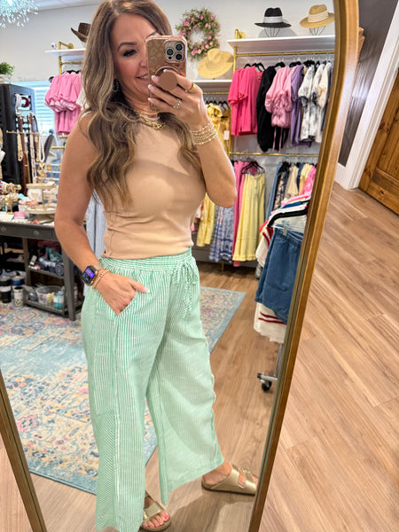 Maisy Striped Pant - Green