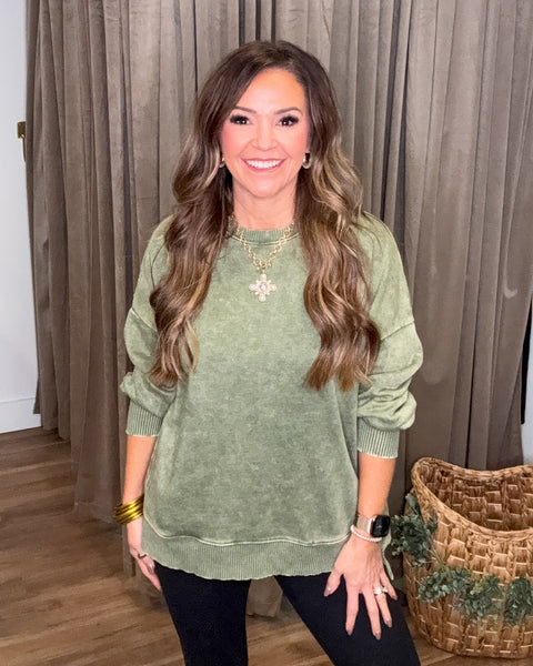 Hayleigh Sweatshirt - Light Olive