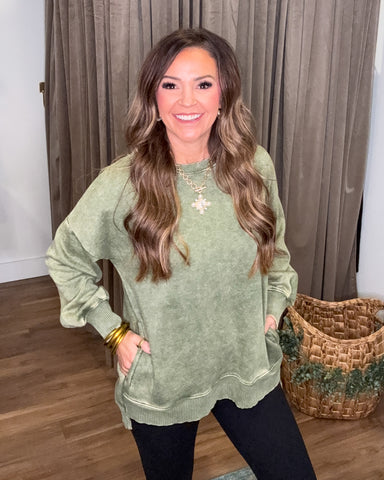 Hayleigh Sweatshirt - Light Olive
