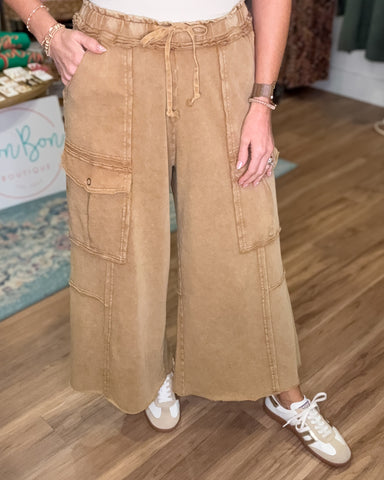 In Your Happy Place Pants - Latte