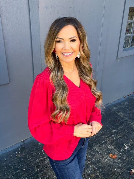 Blair Textured Top - Red