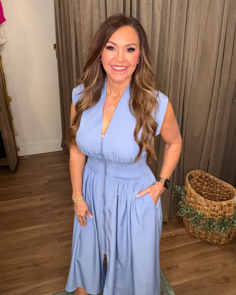 Hard To Resist Dress - Blue