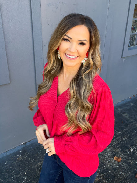 Blair Textured Top - Red