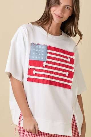 Home Of The Free Flag Top