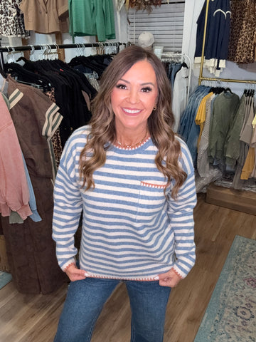 A Perfect Love Sweater - Denim Blue