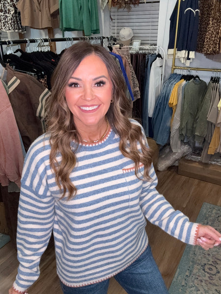 A Perfect Love Sweater - Denim Blue