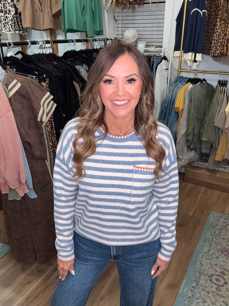 A Perfect Love Sweater - Denim Blue