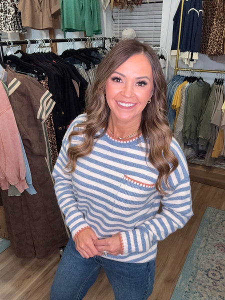 A Perfect Love Sweater - Denim Blue