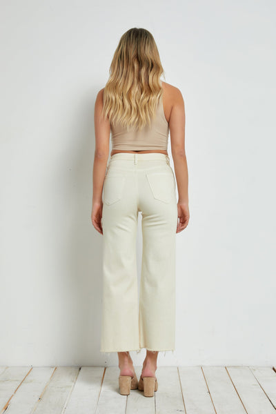 Brynlee Button Fly Jeans - Off White