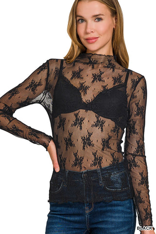 Mckenna Lace Top - Black
