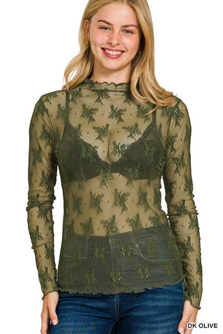 Mckenna Lace Top - Olive
