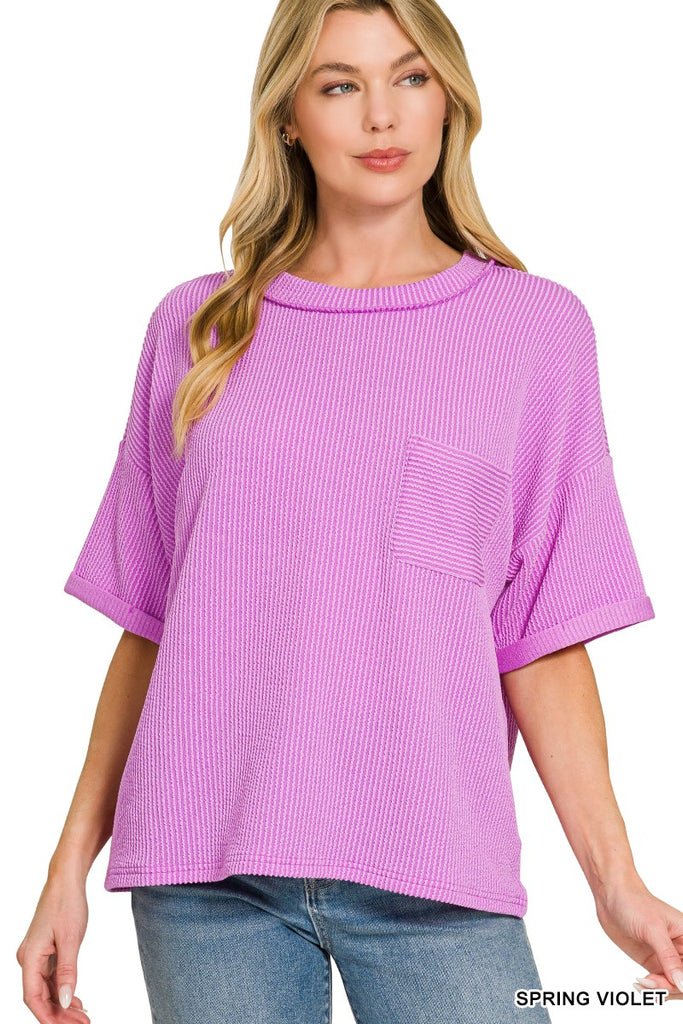 Madi Ribbed Top - Violet