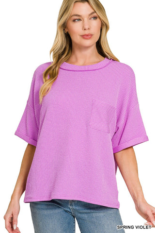 Madi Ribbed Top - Violet