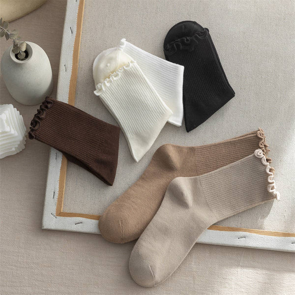 Flounce Socks - White