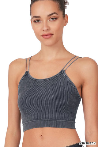 Alicia Ribbed Bralette - Ash Black