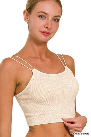 Alicia Ribbed Bralette - Beige