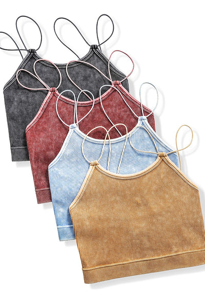 Alicia Ribbed Bralette - Camel
