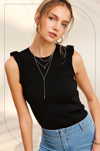 Full Of Joy Sleeveless Top - Black