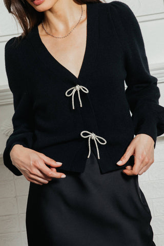 Bow-tiful Cardigan - Black