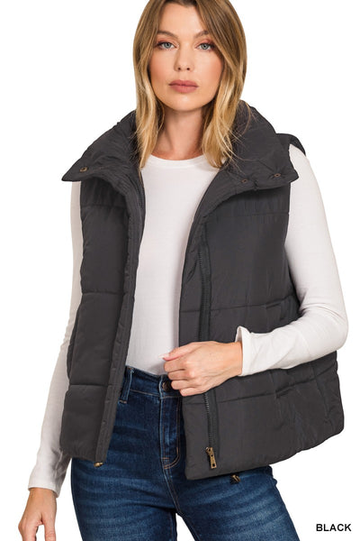 Cozy Up Puffer Vest - Burgundy