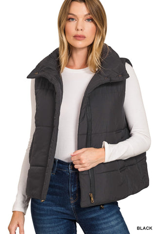 Cozy Up Puffer Vest - Black