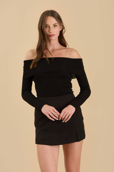 Eyes On You Off The Shoulder Sweater - Black