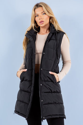 Eliza Puffer Vest - Black