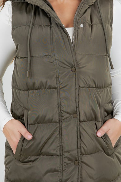 Eliza Puffer Vest - Olive