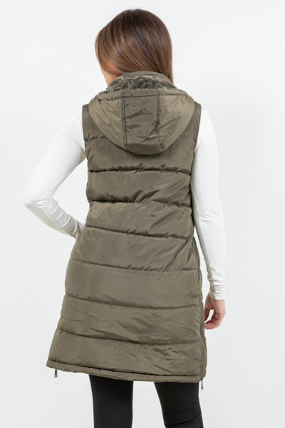 Eliza Puffer Vest - Olive