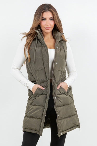 Eliza Puffer Vest - Olive