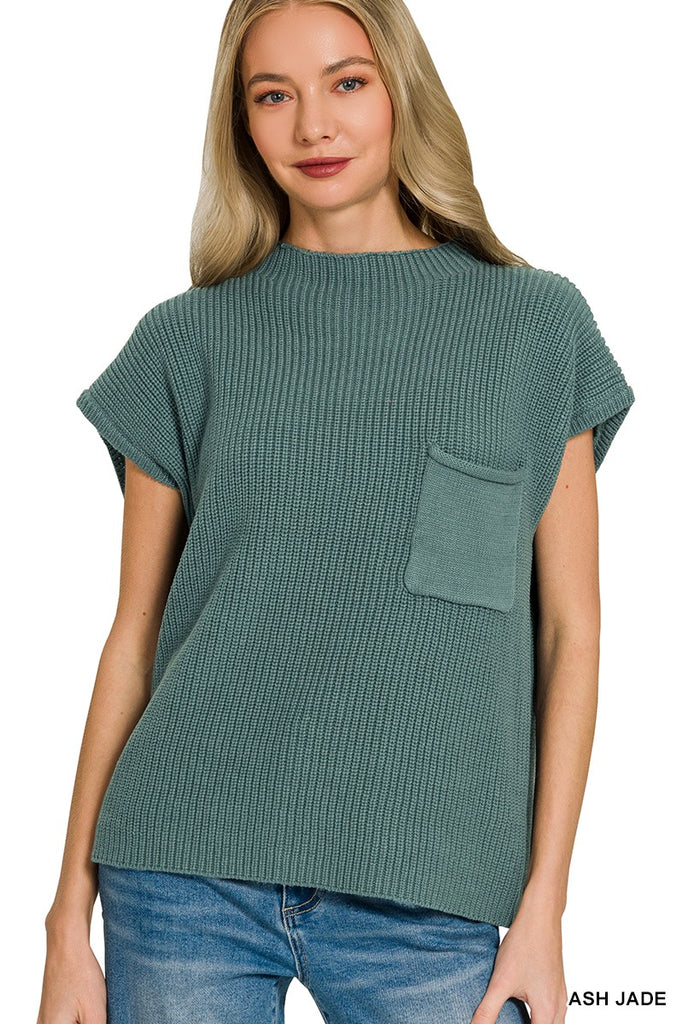 Elowyn Short Sleeve Sweater - Jade