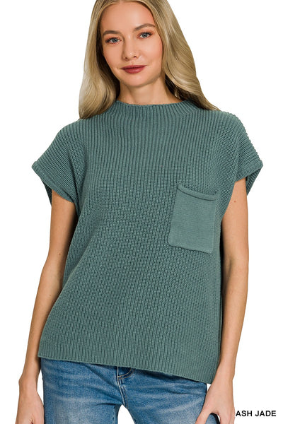 Elowyn Short Sleeve Sweater - Jade