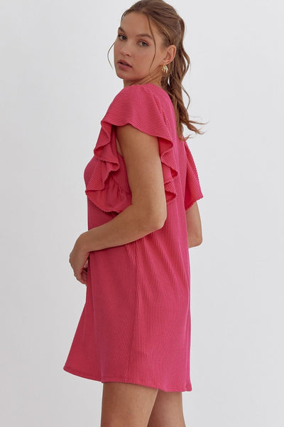Amelia Ribbed Dress - Pink