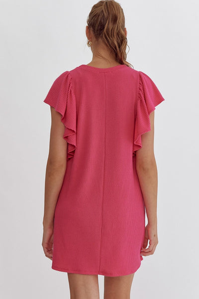 Amelia Ribbed Dress - Pink