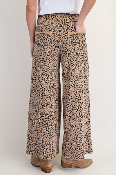 Free To Be Leopard Pant - Camel