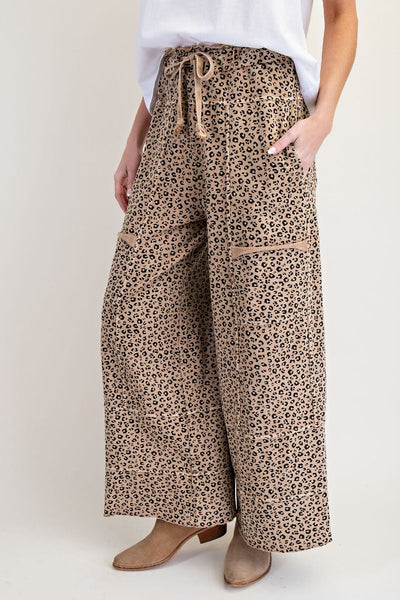 Free To Be Leopard Pant - Camel