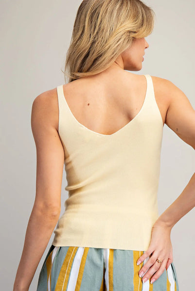 Gabbie Knit Tank - Butter Yellow