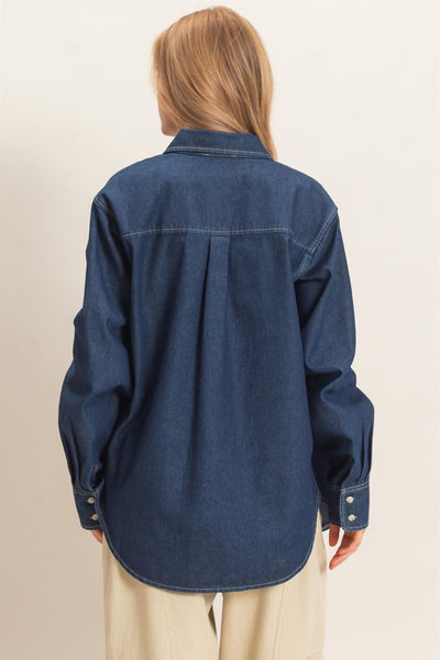 Harper Denim Top - Dark